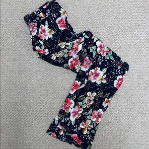Zara wide leg floral trousers